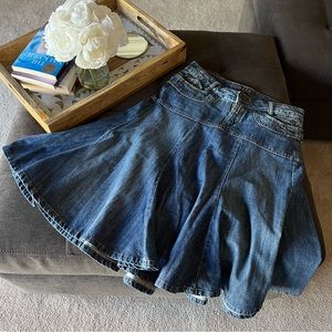 Terranova Western Cowgirl Denim Corcle Skirt from Italy